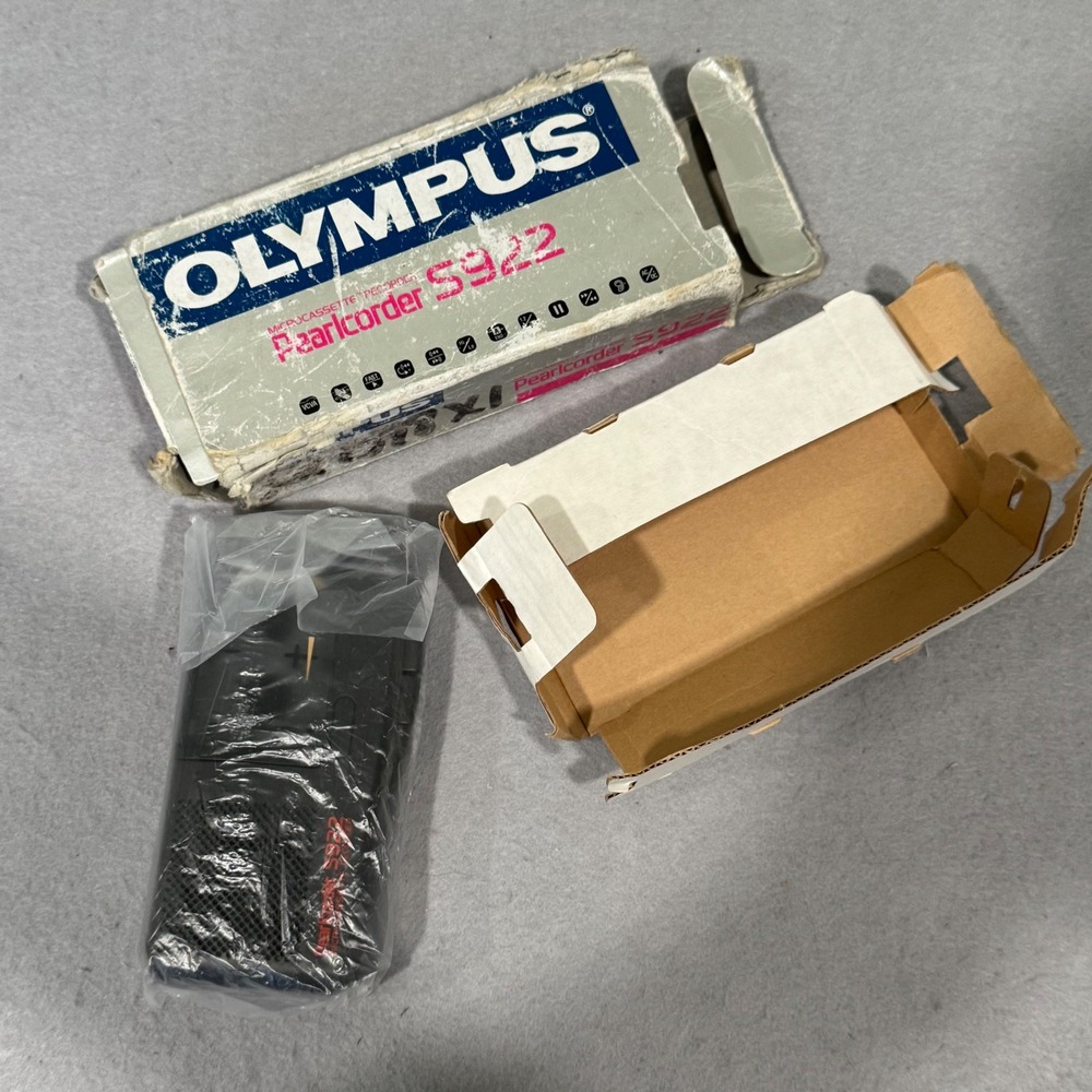 Olympus Pearlcorder S922 Microcassette Recorder Black Voice Activated Vintage